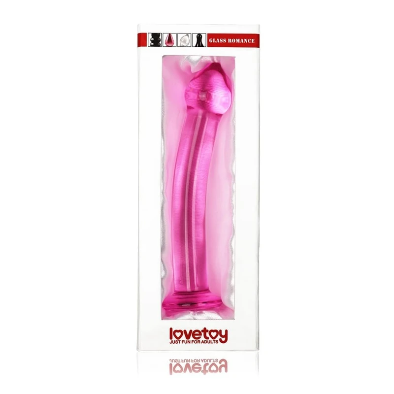 Stakleni dildo Romance Pink 16cm vodootporni