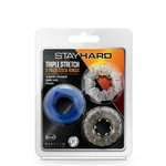 Stay Hard Višebojni Trostruki Stretch Prstenovi za Stimulisanje 3-Pakovanje