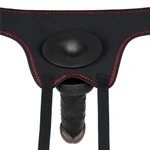 Strap-On Dildo 18cm sa Testisima i Vakuumskim Postoljem - Crni