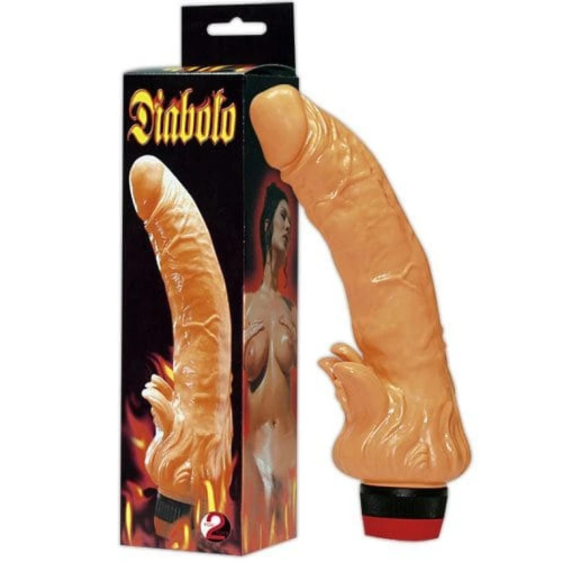 Strong vibrator sa stimulansom klitorisa - kožne boje, 22,5 cm
