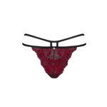Sugestina čipkastih gaćica Obsessive S/M crne/bordo boje