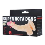 Super Rota Dong Flesh 19cm sa Testisima i Vakuumskim Postoljem