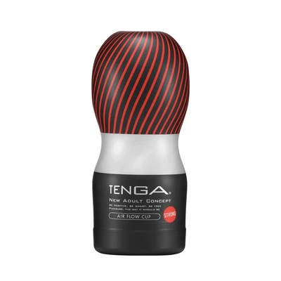TENGA AIR FLOW CUP STRONG - crni masturbator sa vakuum efektom - Sexy Shop