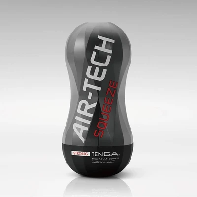 Tenga AIR-TECH SQUEEZE Strong - Crna, Vodootporna, 17cm - Sexy Shop