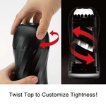 Tenga Air-Tech Twist Ripple - Cup za prilagodljivu stimulaciju, vodootporan, crni