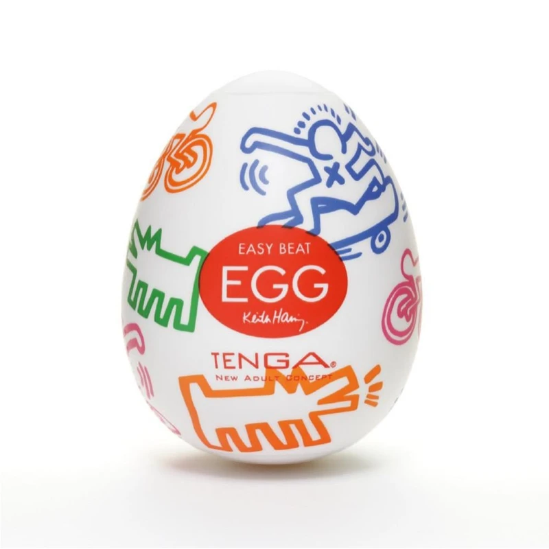Tenga Egg KEITH HARING EGG - Prozirni muški masturbator sa vodootpornim karakteristikama