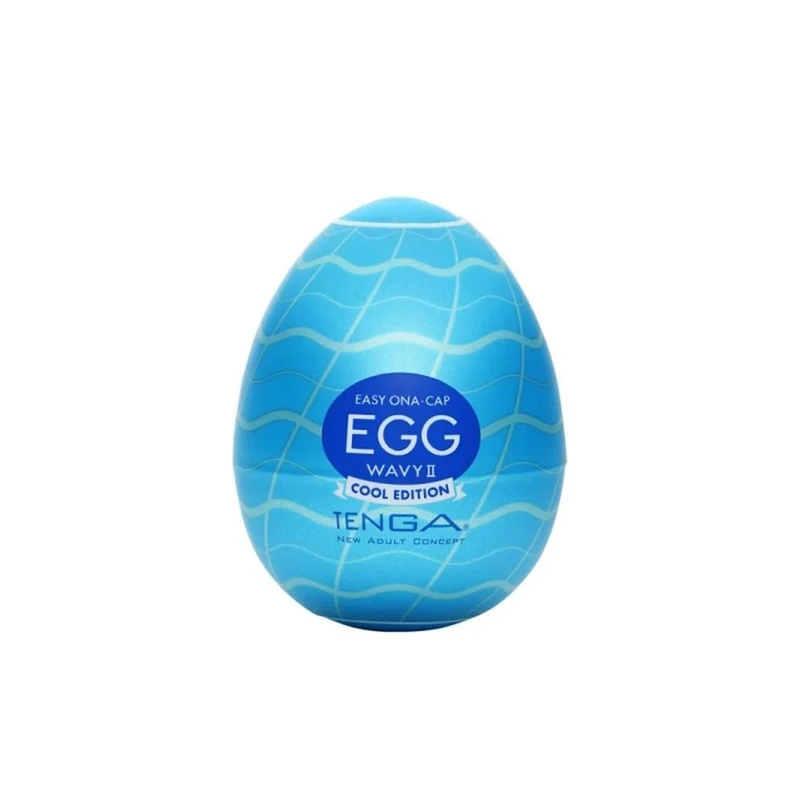 Tenga EGG WAVY II COOL EDITION - Vodootporni stimulativni jaje sa mentolom, 6cm