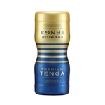 Tenga Premium Sensation Cup - Vodootporni masturbator sa dvostrukim stimulacijom, 14,5 cm, plava/zlatna