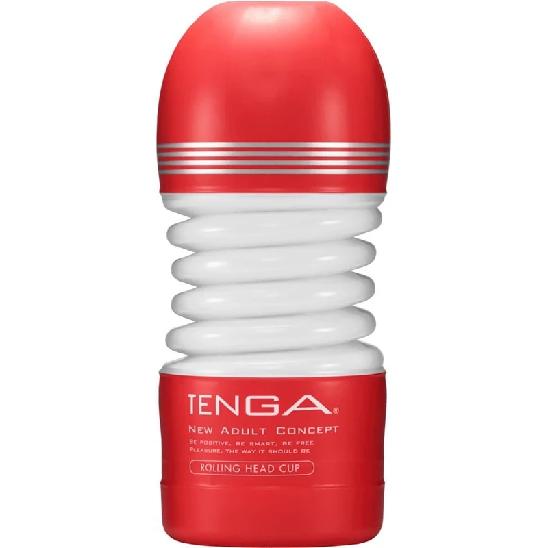 Tenga Rolling Head Cup - Crvena/Bež, Vodootporni, Lubrikant Uključen
