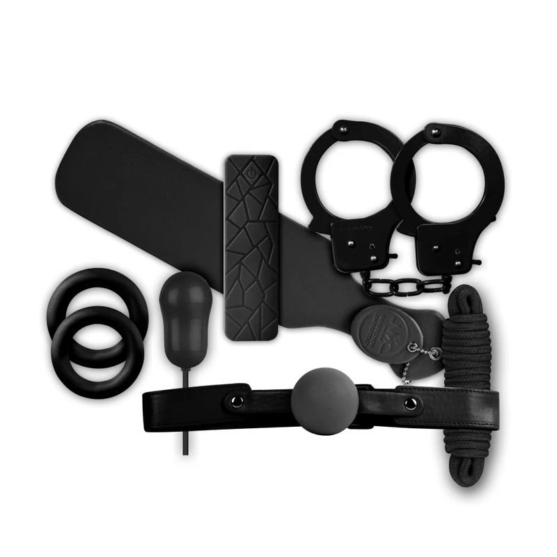 THE MEAN COUPLE ROMANCE BLACK - Komplet za strastvene trenutke sa mini vibratorom i pratećim dodacima