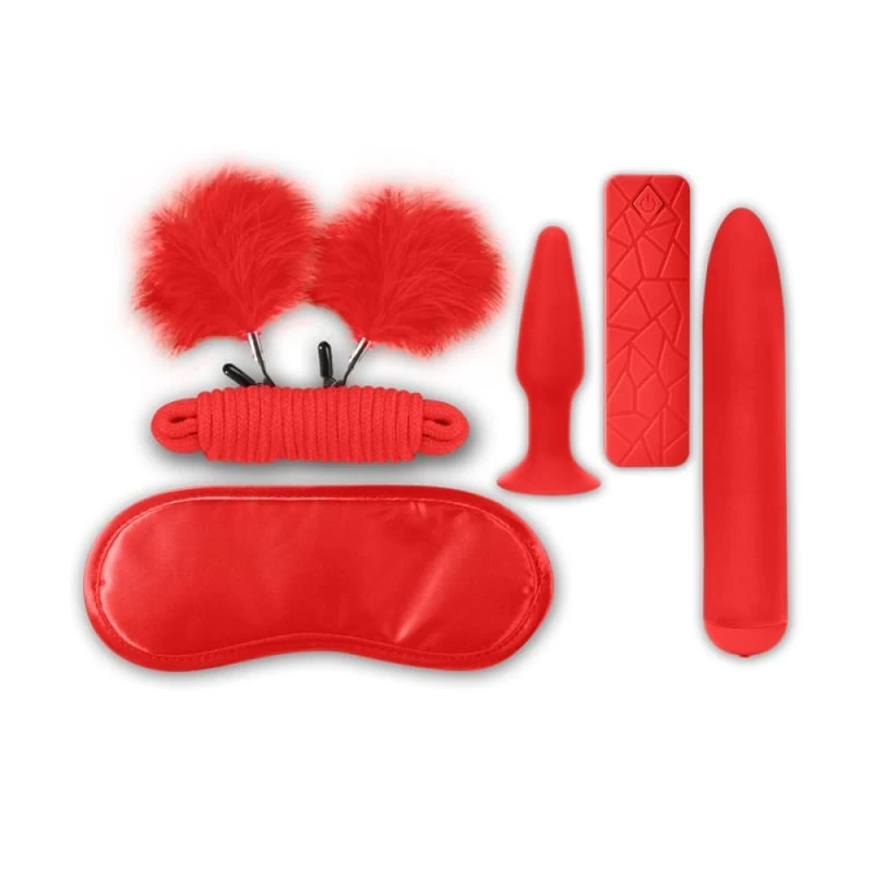 THE MEAN COUPLE ROMANCE RED II - Set za intimne igre sa vibratorom i analnim čepom 