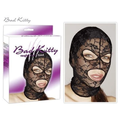 Tight black head mask sa otvorima za oči i usta - Bad Kitty - Sexy Shop
