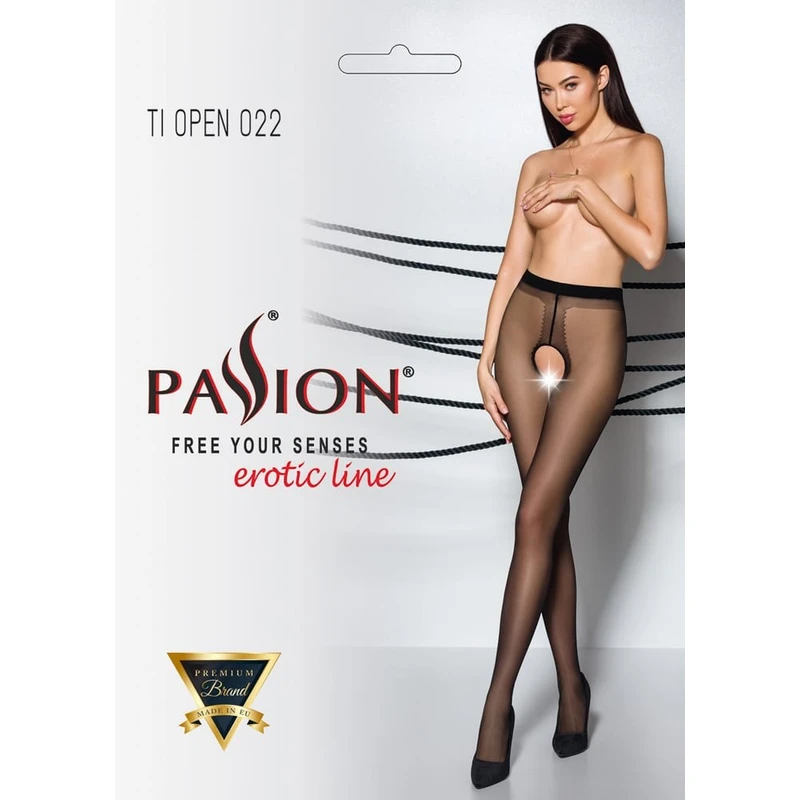 TIOPEN 022 crno/crvena L/XL 3/4 (20 den) - Passion