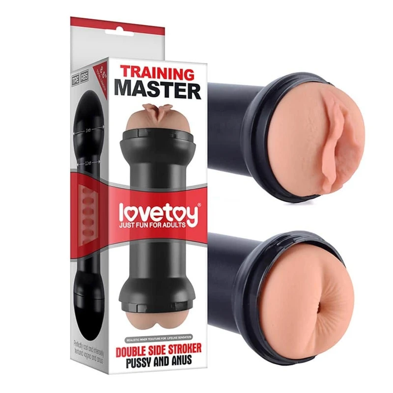 Training Master Double Side Stroker: Dupli Masturbator sa Vaginalnim i Analnim Otvorom - Lovetoy