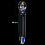 Twilight Gleam stakleni dildo - Višebojni, 18,4 cm, vodootporni
