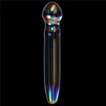 Twilight Gleam stakleni dildo - Višebojni, 18,4 cm, vodootporni