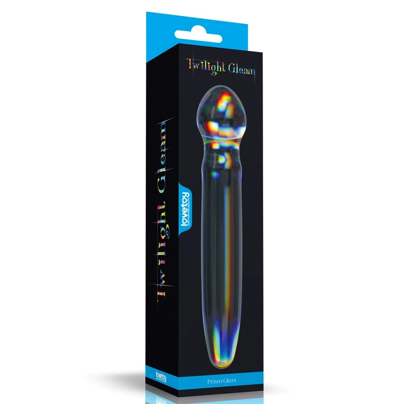 Twilight Gleam stakleni dildo - Višebojni, 18,4 cm, vodootporni