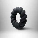 Twisted Elegance Cock Ring - Crni vodootporni prsten za jaču erekciju 