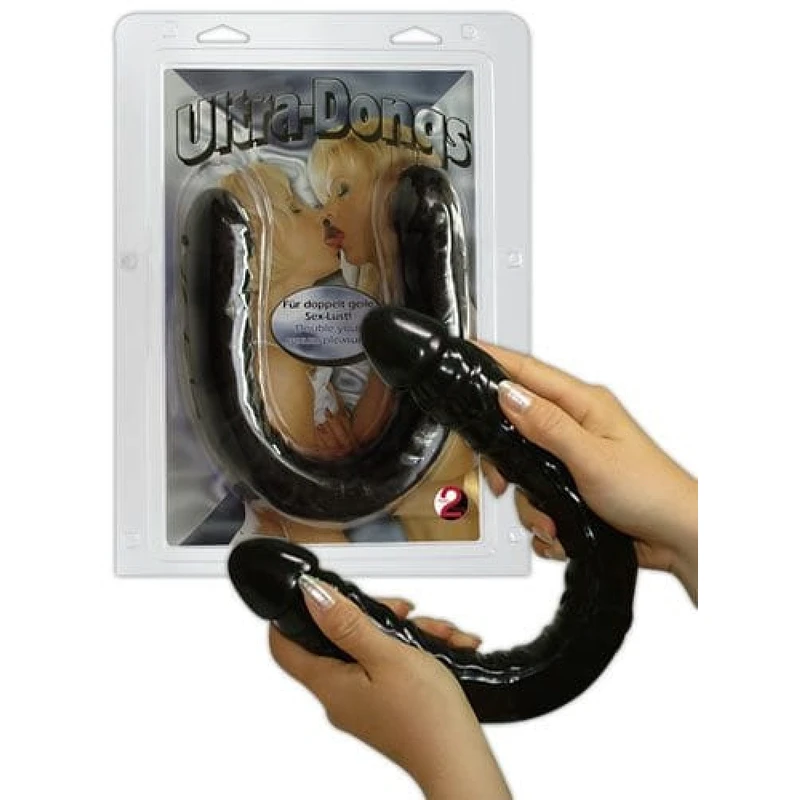 Ultra-Dong dupli dildo od crnog gel materijala, 43 cm