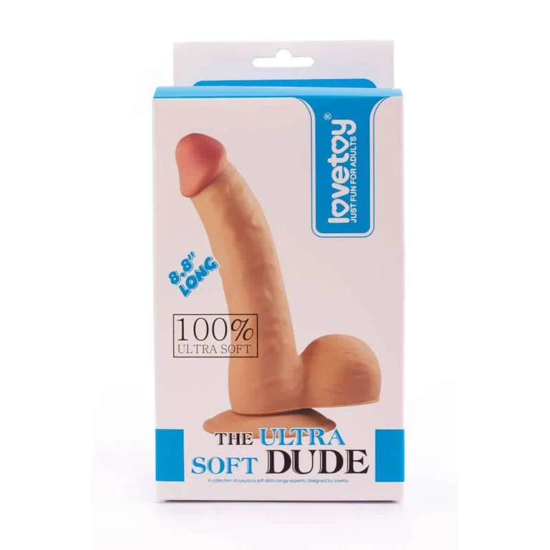 Ultra Soft Dude 22,3 cm - Dildo sa testisima i vakuumskim postoljem