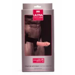 Ultra strap-on sa vibracijom Debra - 15,5 cm, koža, sa daljinskim upravljačem