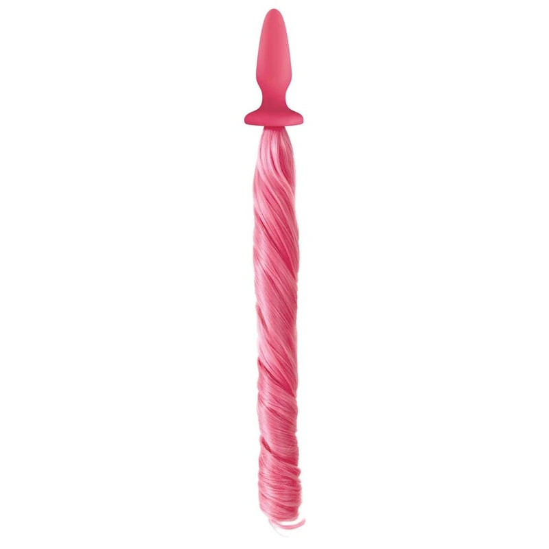 Unicorn Tails Pastel Pink - Roze Tapered Butt Plug sa Pony Tails