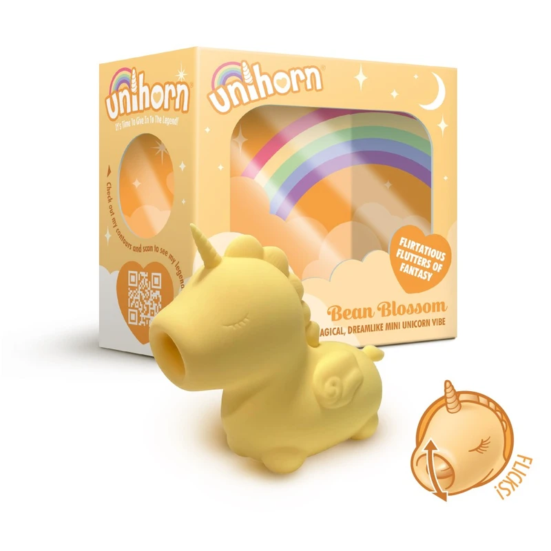 Unihorn - Bean Blossom mini vibrator sa 10 brzina vibracija, vodootporan, žut