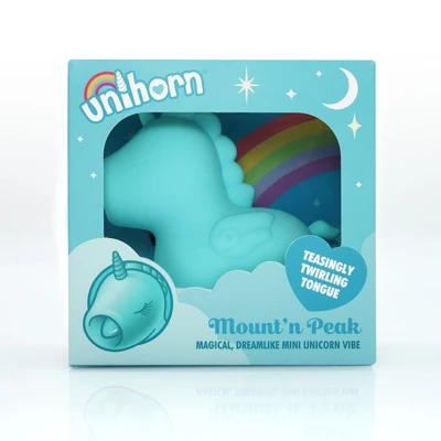 Unihorn Mini Vibrator sa Svetačkim Jezikom - 10 Brzina, Vodootporan, Plavi - Sexy Shop