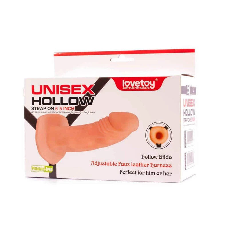 Unisex Hollow Strap On 16cm - Vodootporni sa podesivim trakama