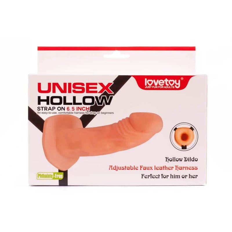 Unisex Hollow Strap On 16cm - Vodootporni sa podesivim trakama