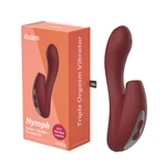 Vibrator Kissen Nymph sa stimulansom klitorisa i G tačke, vodootporni, bordo 18,1 cm