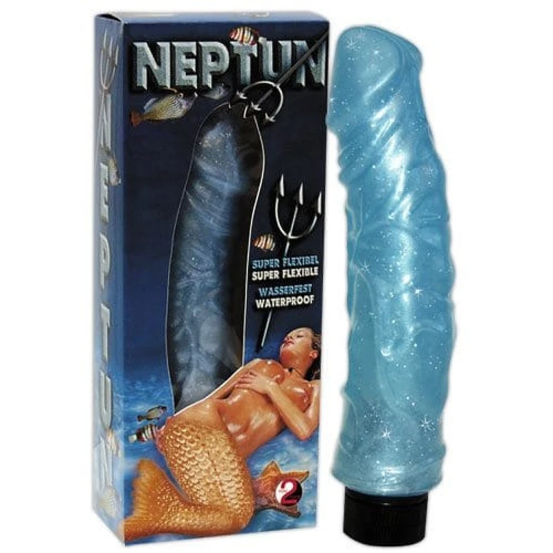 Vibrator Neptun sa viš brzinama, vodootporni, plavi, 23,5 cm