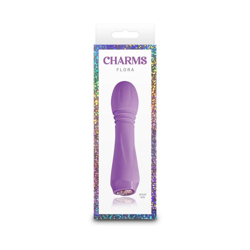 Vibrator sa LED srcem - Ljubičasta Flora 13,4cm, vodootporni