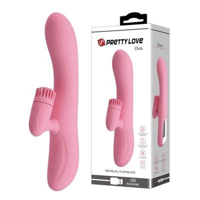Vibrator sa rotirajućim stimulansom za G tačku i klitoris - Pretty Love Chrisko rozi - Sexy Shop