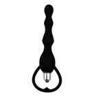 Vibrirajuća analna perla od silikona - 18cm, crna, Chisa Novelties