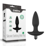 Vibrirajući analni masažer Fantasy Plug - Lovetoy, 14,5 cm, vodootporan, crni