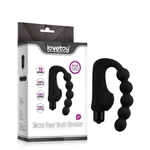 Vibrirajući analni vibrator Power Beads - Lovetoy - Crni 21,5 cm