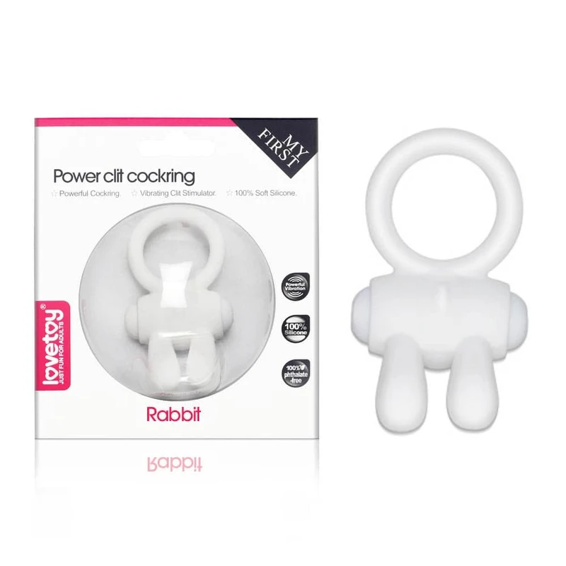 Vibrirajući cockring sa stimulatorom klitorisa - Lovetoy Power Clit White