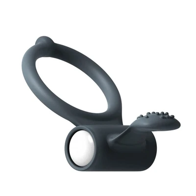 Vibrirajući penis prsten sa stimulansom klitorisa Power Clit Black V2 - Sexy Shop