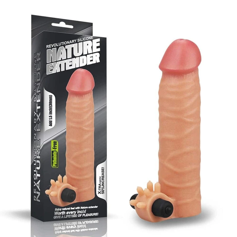 Vibrirajući prirodni silikon ekstenzija 17,8cm - Lovetoy