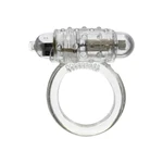 Vibrirajući prozirni silikonski cockring sa stimulansom klitorisa Seven Creations