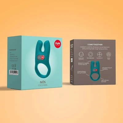 Vibrirajući prsten za penis sa stimulansom klitorisa - NÓS deep sea blue - Sexy Shop