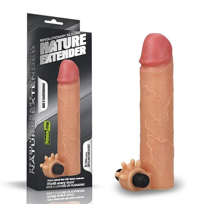 Vibrirajući silikonasti produžetak za penis 19,3 cm - Lovetoy - Sexy Shop