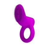 Vibrirajući silikonski cock ring sa stimulansom klitorisa Pretty Love Cobra ljubičasti