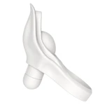 Vibrirajući silikonski cockring sa stimulansom klitorisa - Lovetoy 7,5 cm, bijeli