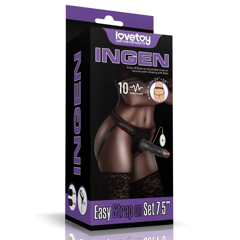 Vibrirajući Strap-On Dildo 19cm Crni sa Daljinskim Upravljanjem