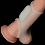 Vibrirajući Svileni Vitez sa Pokrivačem za Skrotum - Lovetoy (Bijela)