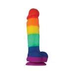 Višebojni dildo sa vakuumskim postoljem - Colours Pride Edition 17,5 cm