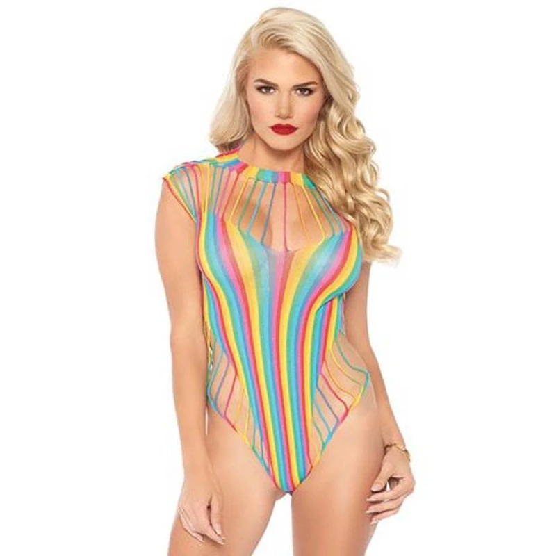 Višebojni prozirni teddy sa izrezima Leg Avenue O/S