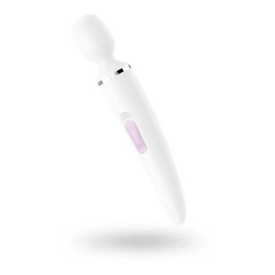 Wand-er Woman vibrator (bijeli/krom) 34cm vodootporni - Sexy Shop
